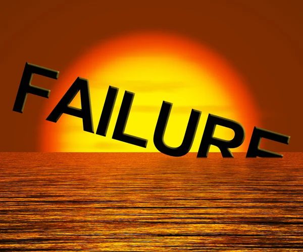Palabra de fracaso hundiéndose como símbolo de rechazo y mal funcionamiento — Foto de Stock