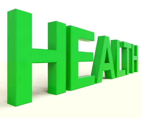 Sağlıklı durumu gösteren yeşil sağlık kelime — Stok fotoğraf