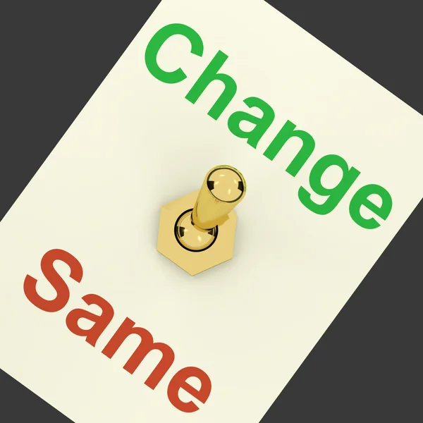 Wijzigen van dezelfde switch tonen dat we dingen anders moeten doen — Stockfoto
