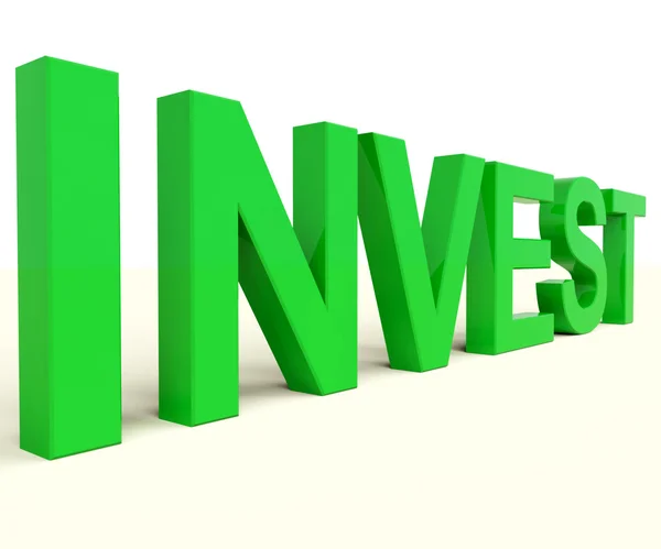 Investera ord som representerar sparar bestånd och intresse — Stockfoto
