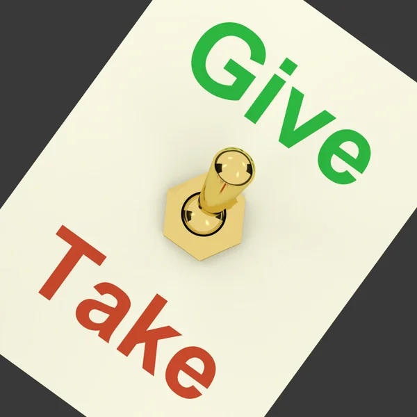Donnez Commutateur de prise montrant que donner est plus important — Photo