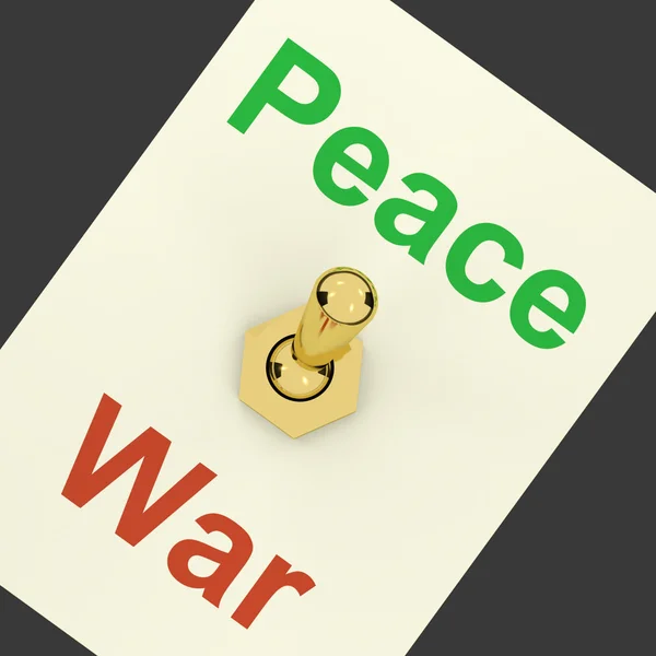 紛争や攻撃性を見せて平和戦争スイッチ — ストック写真