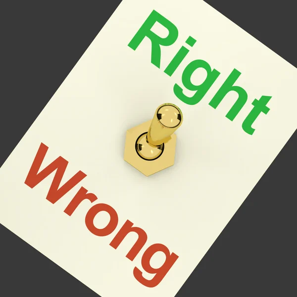 Right Switch On Showing Correct Or True Answer — Stock Photo, Image