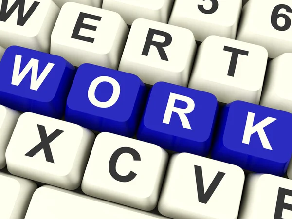 Práce počítače klíče ukazující práci nebo zaměstnání — Stock fotografie