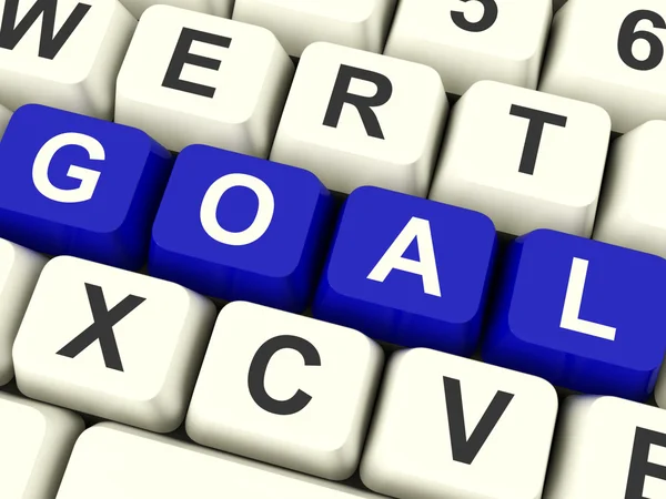 Goals Computer Keys Showing Objectives Hope And Future — Stock Photo, Image