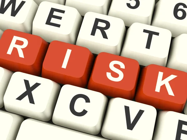 Risk Computer Keys Showing Peril And Uncertainty — Stock Photo, Image