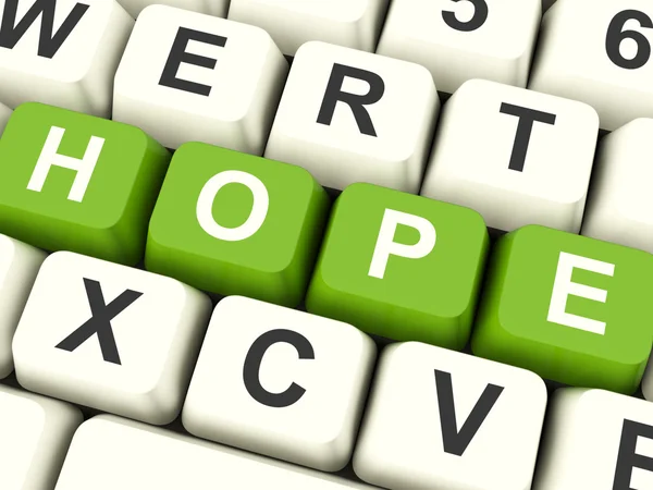 Chiavi del computer di speranza come segno di desiderio e speranza — Foto Stock