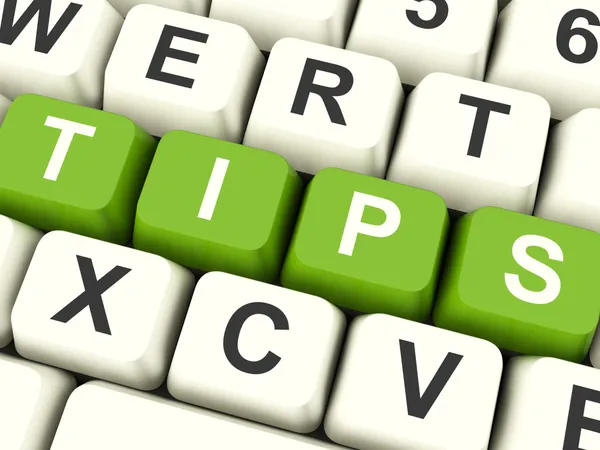 Tips Computer Keys Showing Hints And Guidance — Stock Photo, Image