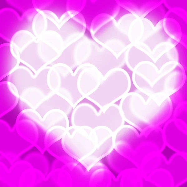 Corazón con malva bokeh fondo mostrando amor romance y valen — Foto de Stock