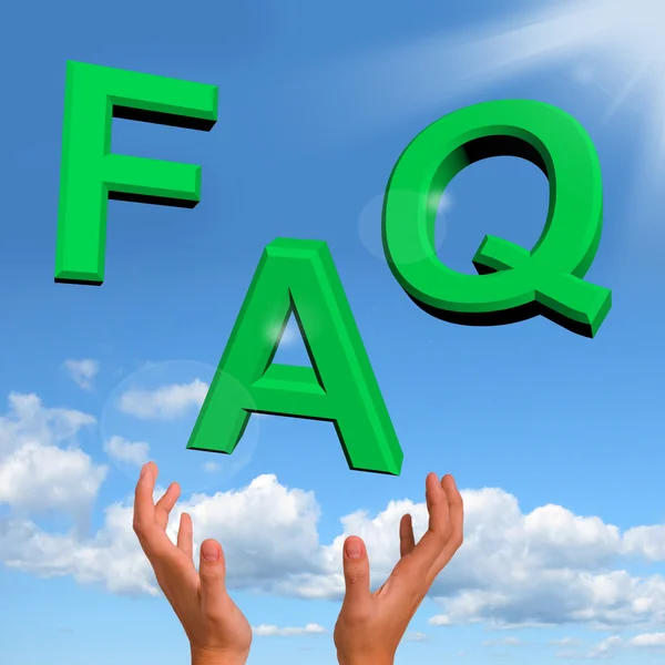 FAQ επιστολές πτώση προβολή πληροφοριών ερωτήσεις και απαντήσεις — Φωτογραφία Αρχείου