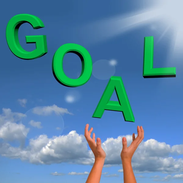Goals Letters Falling Showing Objectives Hope And Future — Stock Photo, Image