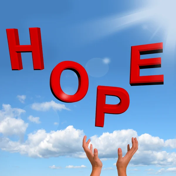 Vangen van hoop brieven als teken van wensen en hoop — Stockfoto
