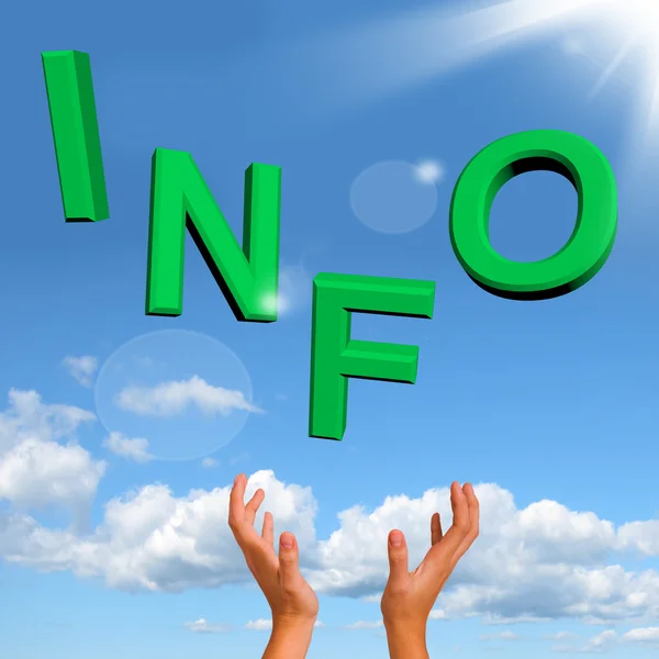 Catching Info Word Showing Information And Support — Stock Photo, Image