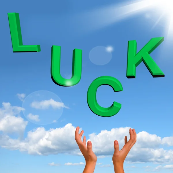 Слово "ловить удачу" символизирует удачу и шанс. — стоковое фото