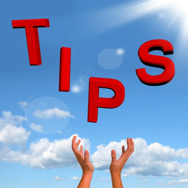 Att fånga tips ord menande tips och vägledning — Stockfoto