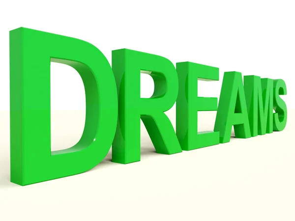 Dreams Word In Green Representing Hopes And Visions — Stock Photo, Image