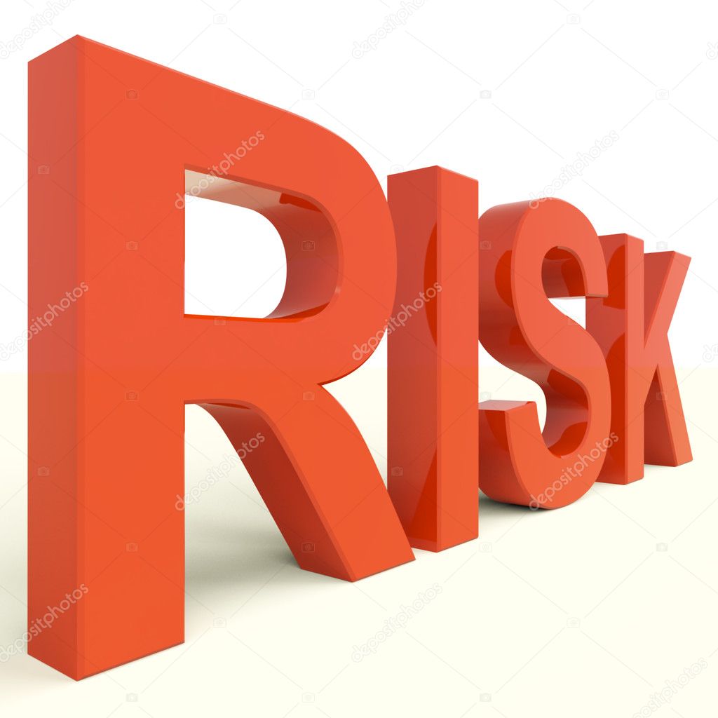 Risk Word In Red Showing Peril And Uncertainty