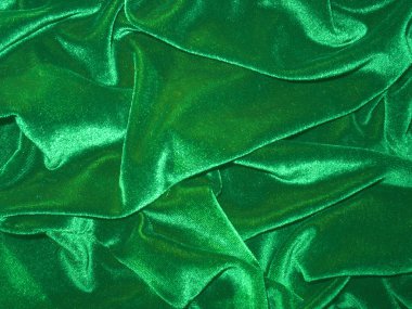 Folded green velvet (velour) background clipart