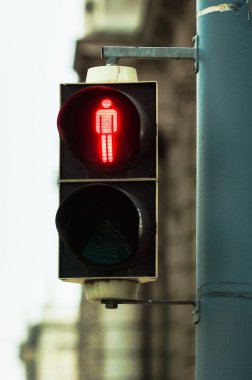 Pedestrian lamp in the city clipart