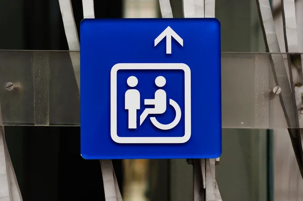 Handicap znamení v modrém — Stock fotografie