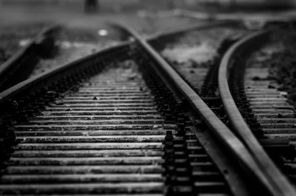 Railway in black and white — Stock Photo, Image