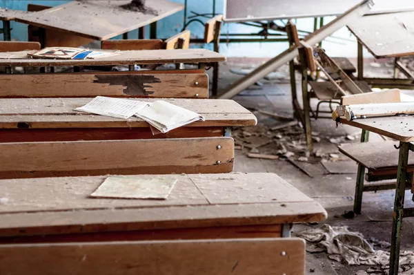 Çernobil 2012 14 Mart'ın terkedilmiş okulda — Stok fotoğraf