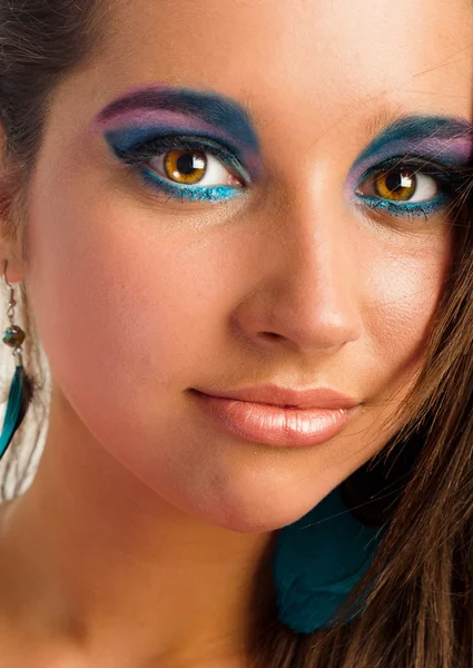 Nahaufnahme Foto eines Mädchens mit schönem Make-up — Stockfoto
