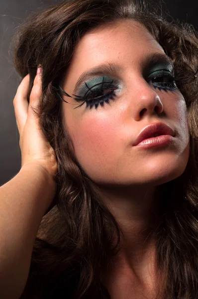 Svůdná žena s extrémní make-up — Stock fotografie