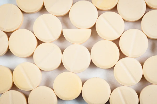 Textur der medizinischen Pillen auf weißem Hintergrund — Stockfoto