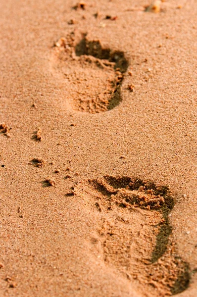 Fußweg im Sand am Strand — Stockfoto