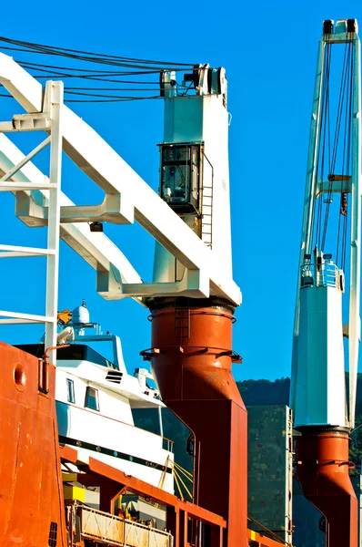 Industrial crane at dock — Stock Photo, Image