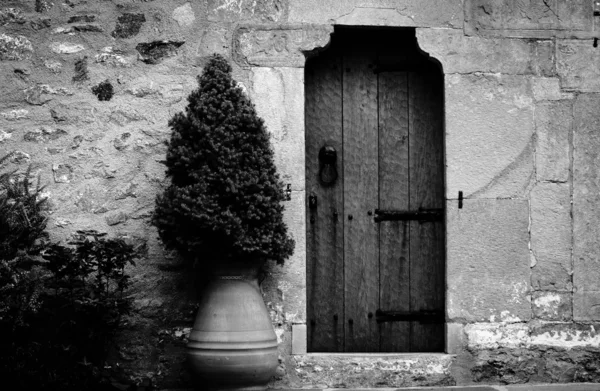Traditionelle Holztür eines alten Gebäudes — Stockfoto