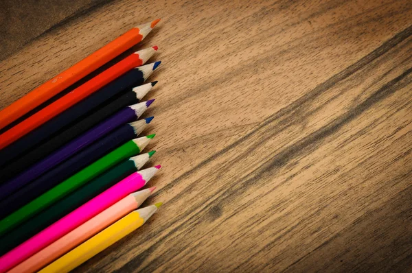 彩色铅笔背景 — 图库照片