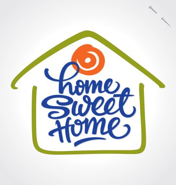 'home sweet home' hand lettering (vector) clipart