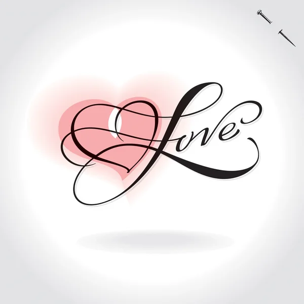 Láska ruka písmem (vektor) Stock Ilustrace