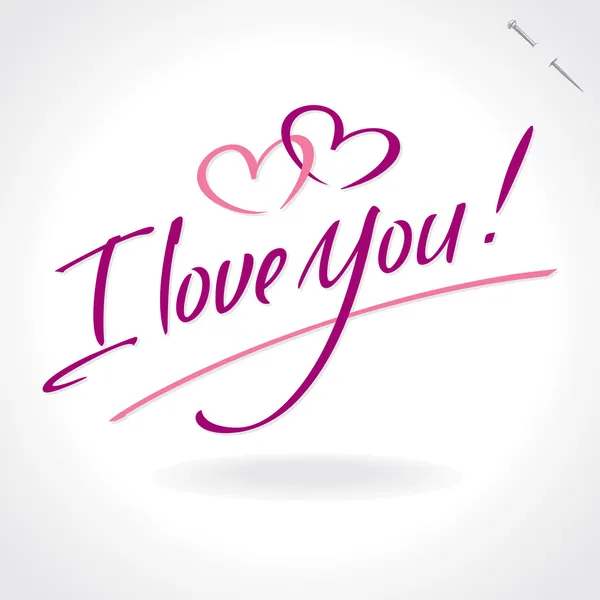 Lettere a mano 'I Love You' (vettore ) — Vettoriale Stock
