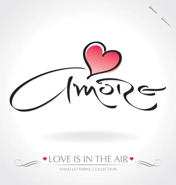 'Amore' hand lettering (vector) — Stock Vector