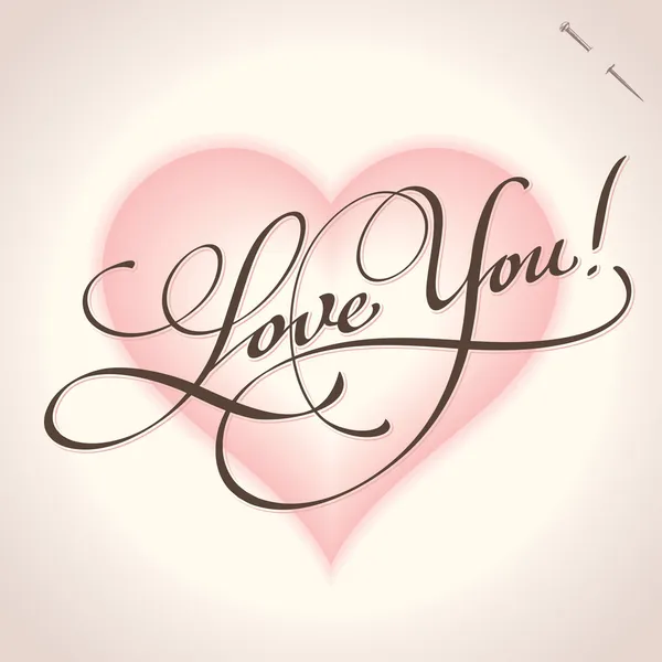 'Kocham cię' napis ręka (wektor) Ilustracje Stockowe bez tantiem