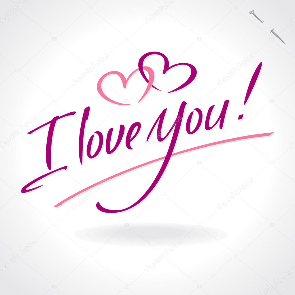 'I Love You' hand lettering (vector) — Stock Vector © letterstocker ...