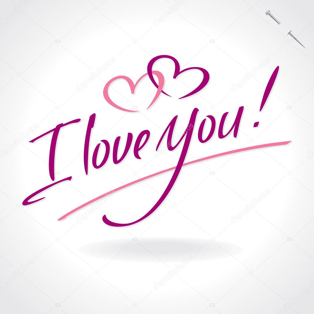 'I Love You' hand lettering (vector)