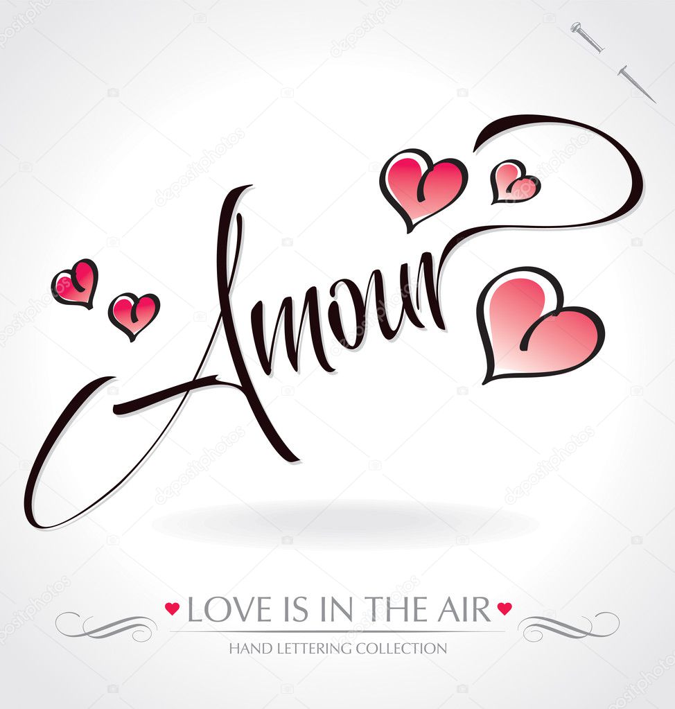 'Amour' hand lettering (vector)