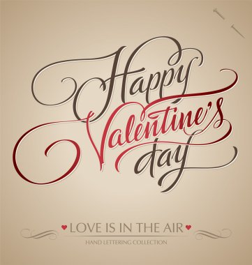 'happy valentine's day' hand lettering (vector) clipart