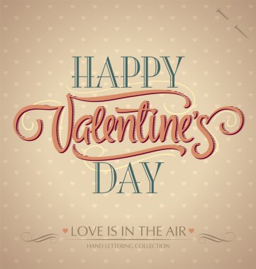 'happy valentine's day' hand lettering (vector) clipart