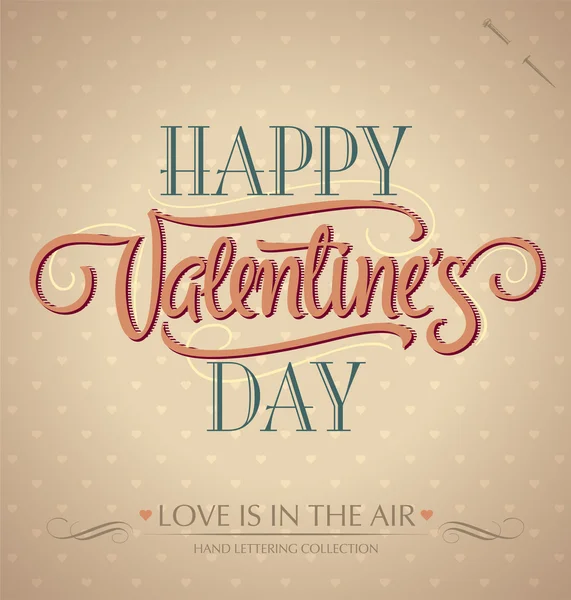 'happy valentine's day' hand belettering (vector) — Stockvector