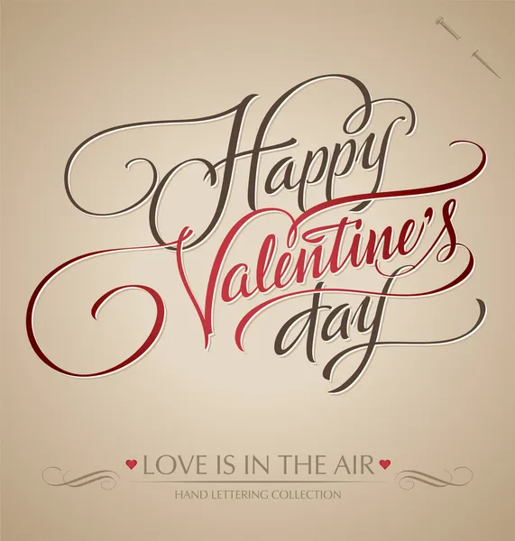 Letras de la mano del 'feliz día de San Valentín' (vector ) Ilustración de stock