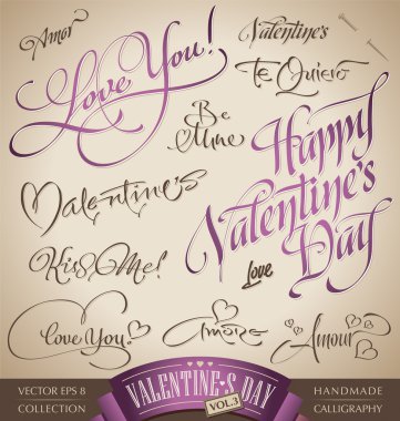 Valentine's hand lettering set (vector)
