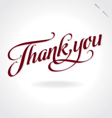 THANK YOU hand lettering (vector) clipart