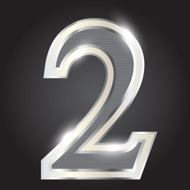 Silver metallic number illustration