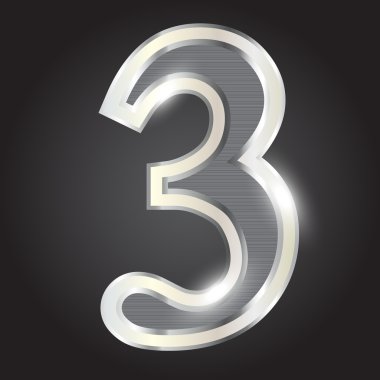 Silver metallic number illustration