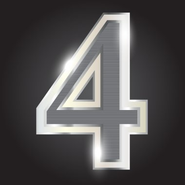 Silver metallic number illustration